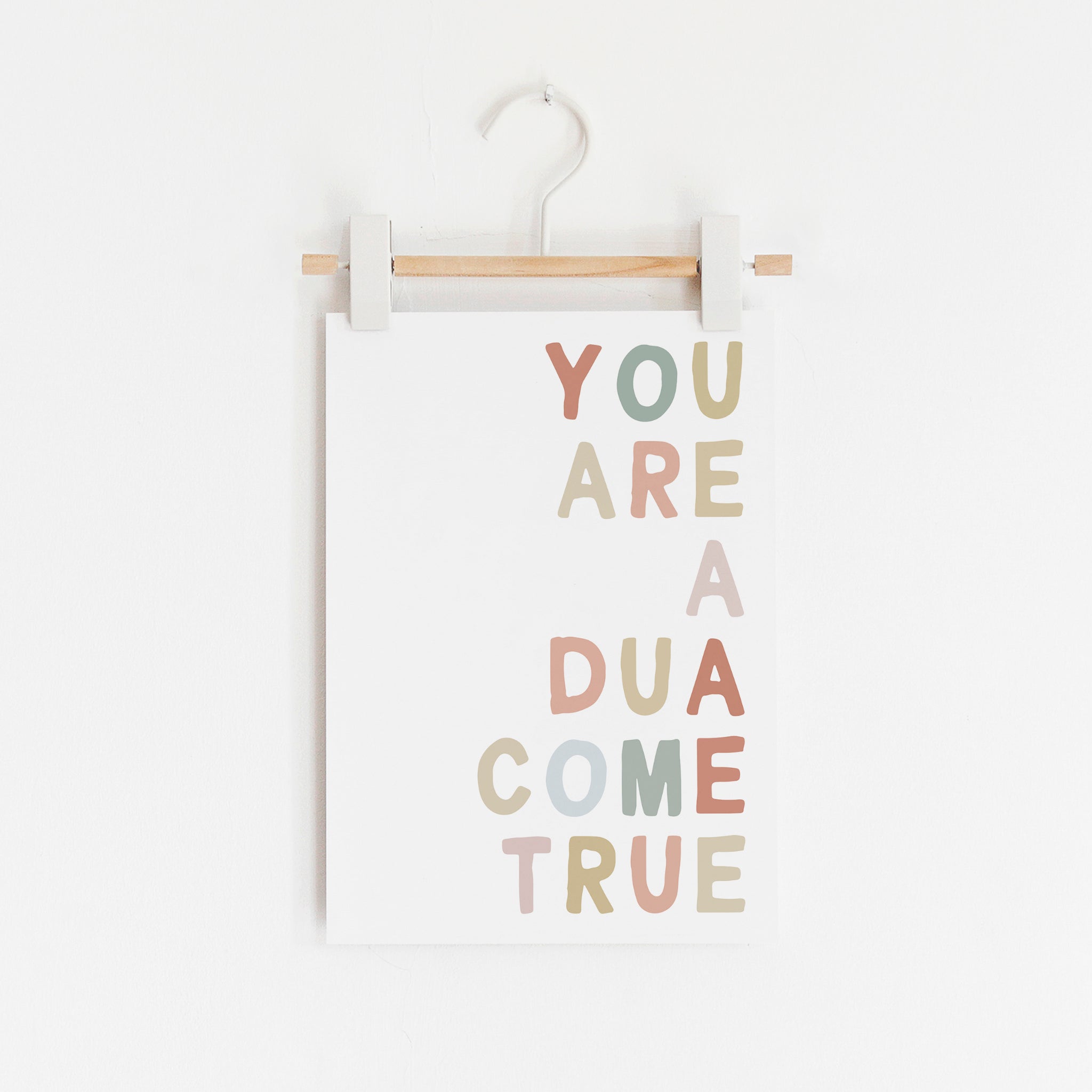 You Are a Dua Come True - Pink, Biege & Blue | Unframed