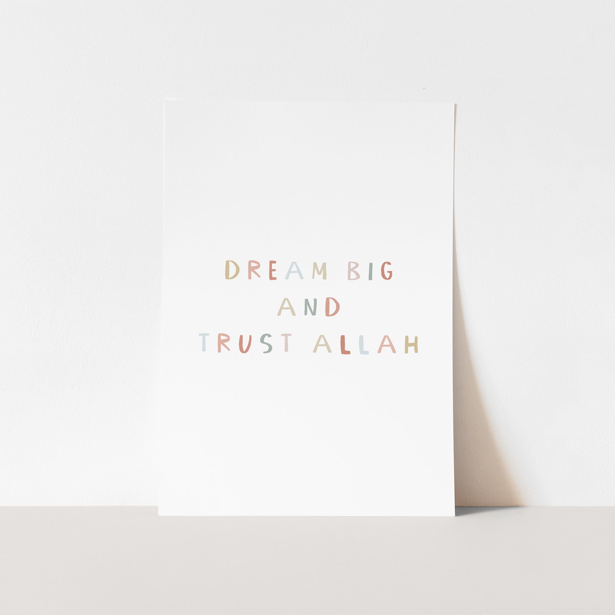 Dream Big & Trust Allah - Pink, Biege & Blue | Printable