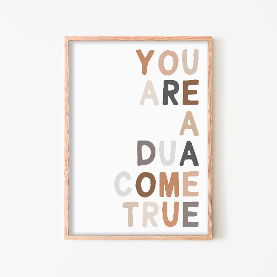 You Are a Dua Come True - Brown & Beige | Framed