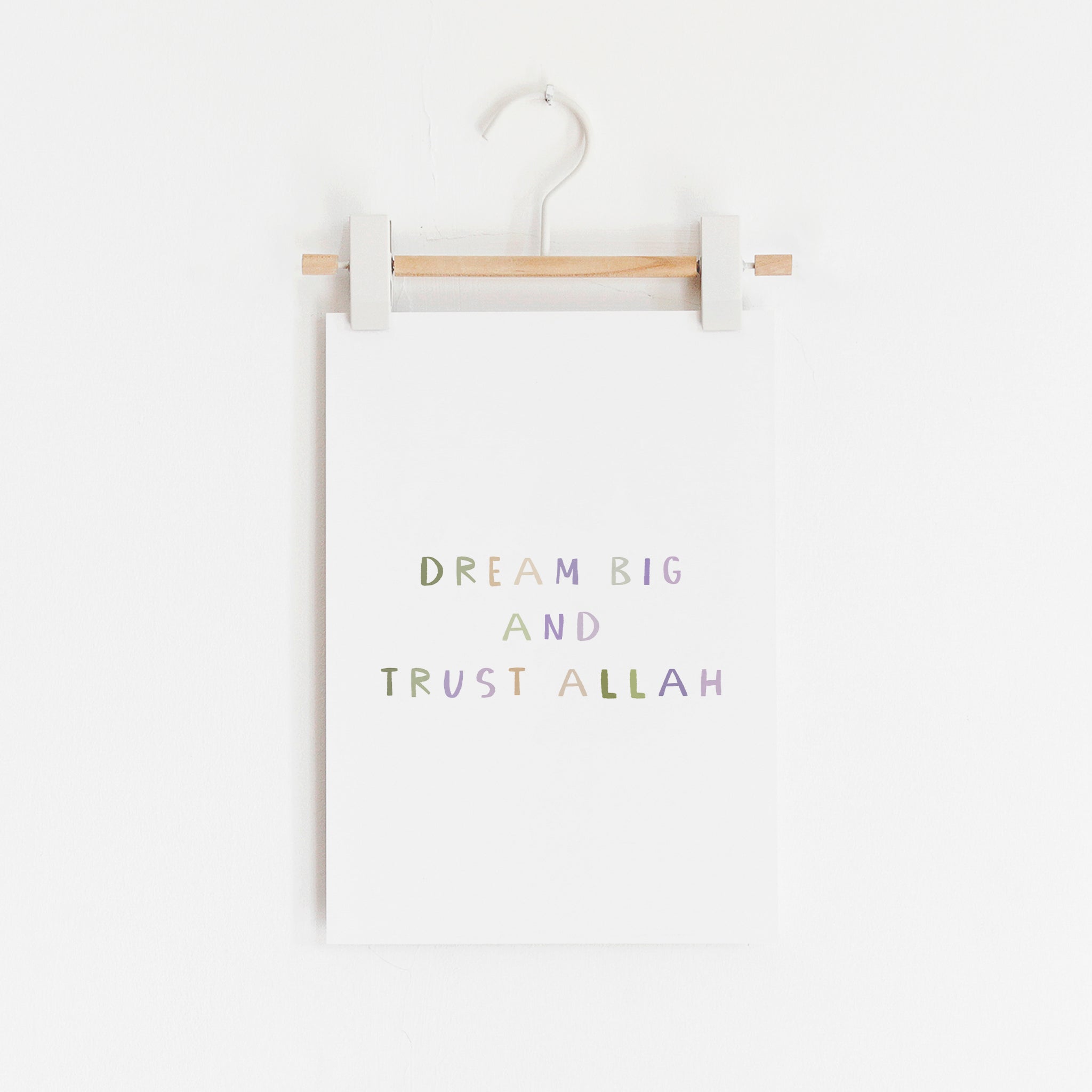 Dream Big & Trust Allah - Green & Purple | Unframed