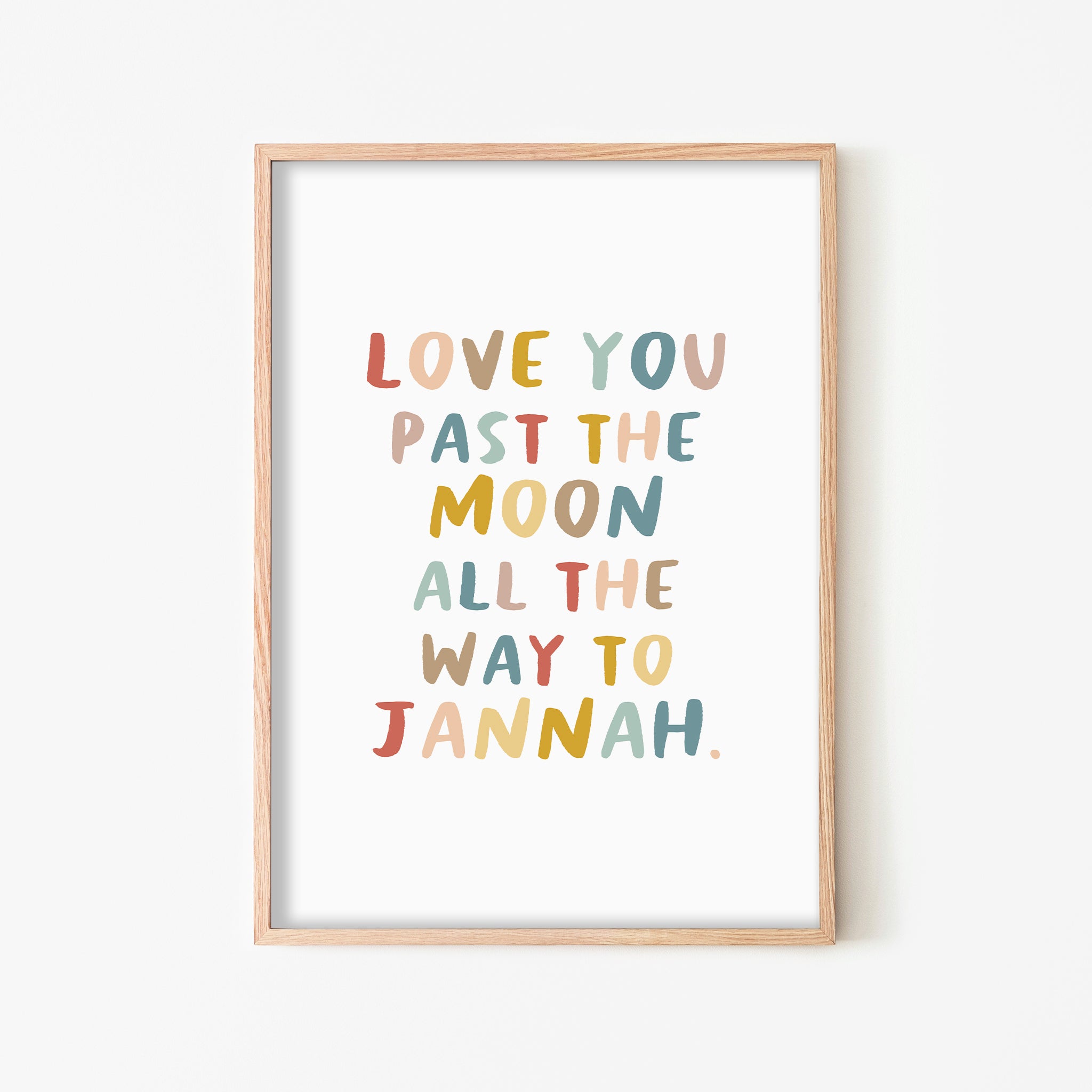 Love You Past the Moon - Pastels | Framed