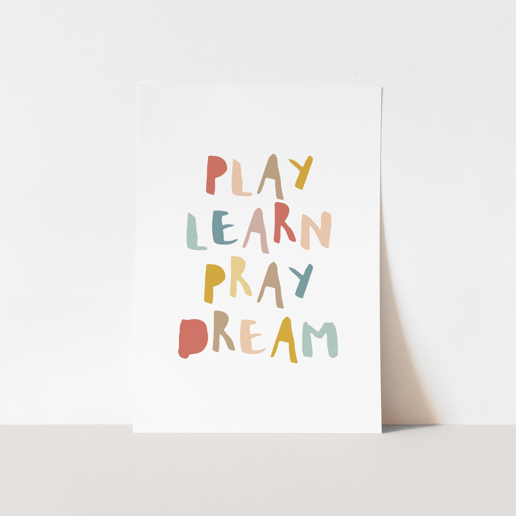 Play Learn Pray Dream - Pastels/Block | Printable