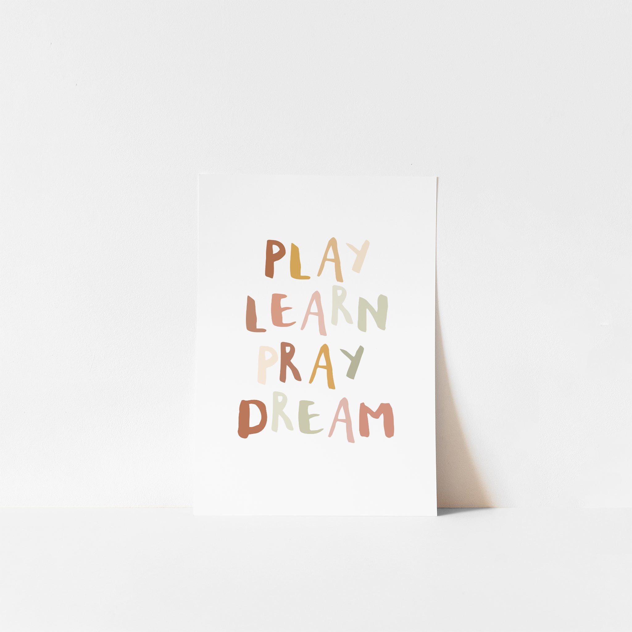 Play Learn Pray Dream - Muted | Printable