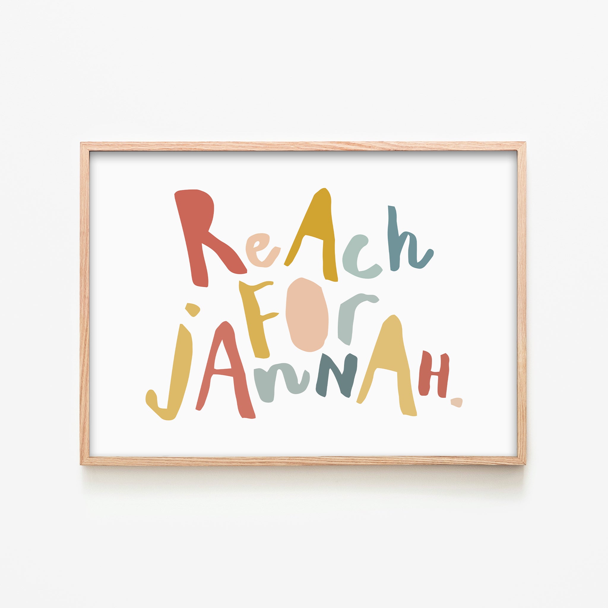 Reach for Jannah - Pastels | Framed